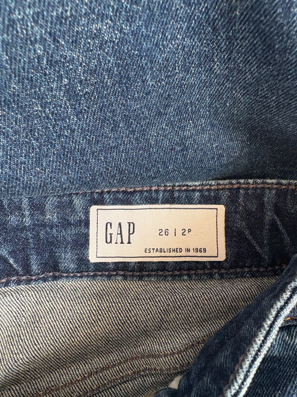GAP High Rise Stride Wide Leg Jeans 26P Petite Medium Indigo - Picture 6 of 10
